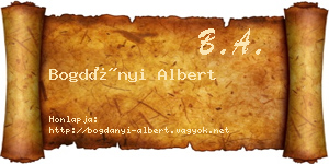 Bogdányi Albert névjegykártya