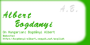 albert bogdanyi business card